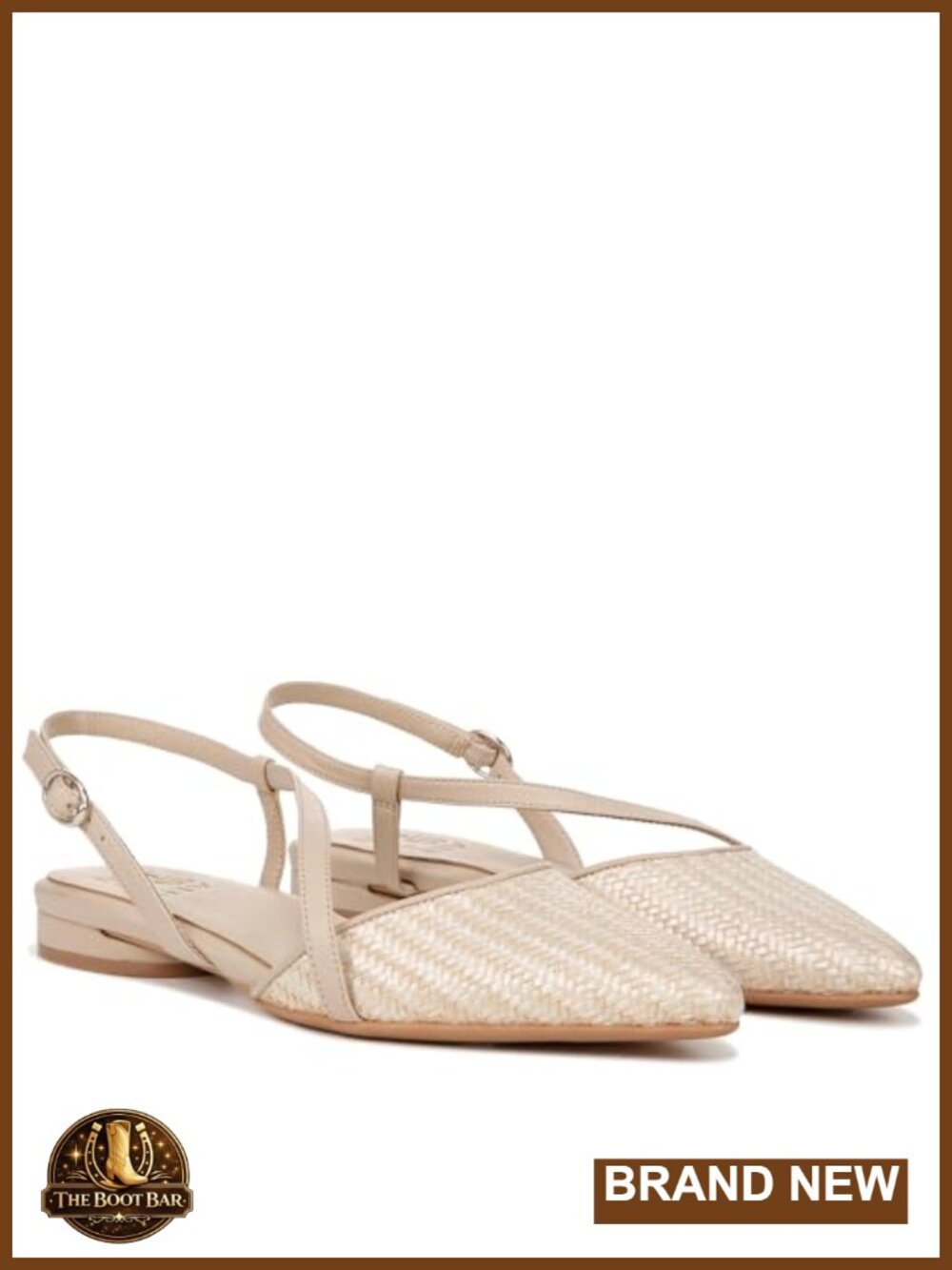 Naturalizer Hawaii Slingback Flats Womens Pointed Toe PU Fabric Buckle